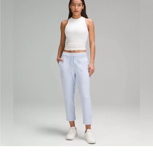 lululemon dance studio mid rise crop blue linen